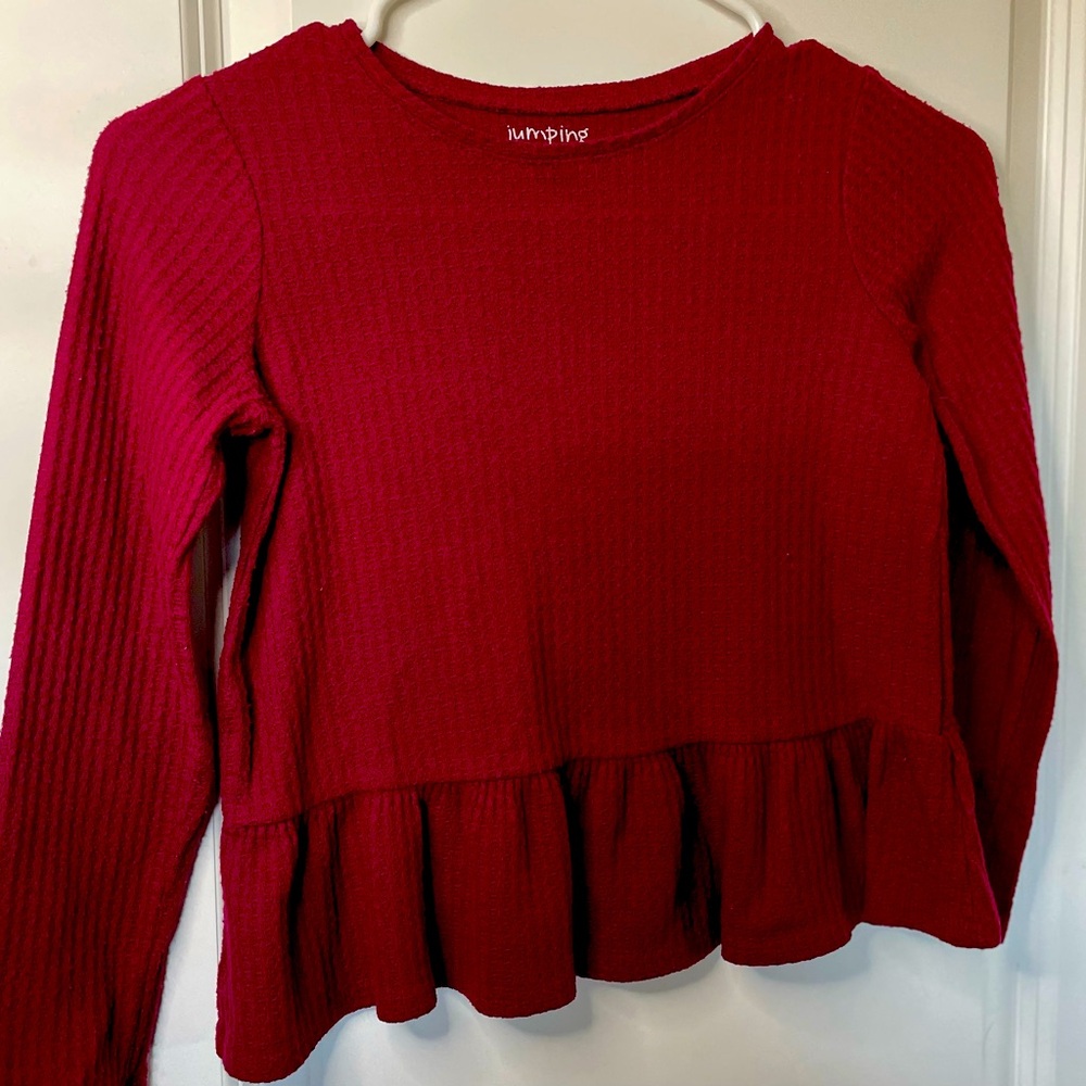 Kids maroon textured top, size 7